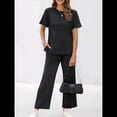 thumbnail image 3 of Conjunto Deportivo de Dos Piezas para Mujer, Informal, de Corta y Pantalón . Negro M, 3 of 5