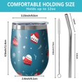 thumbnail image 5 of Christmas 12oz Stainless Steel Insulated Wine Tumbler with Lid and Straw – Double Wall Vacuum Mug for Hot & Cold Drinks, 304 Steel Interior, Sweat-Free Design, 5 of 5