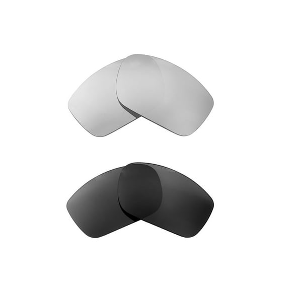 Walleva Polarized Titanium Black Replacement Lenses For Oakley Straightlink Sunglasses