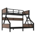 thumbnail image 5 of LUMAMIN Twin XL Over Queen Bunk Bed, Metal Bunk Bed Frame with Built-In Storage, LED Light Strip, Stairs, Guardrails, and Noise-Free Design, Black, 5 of 9