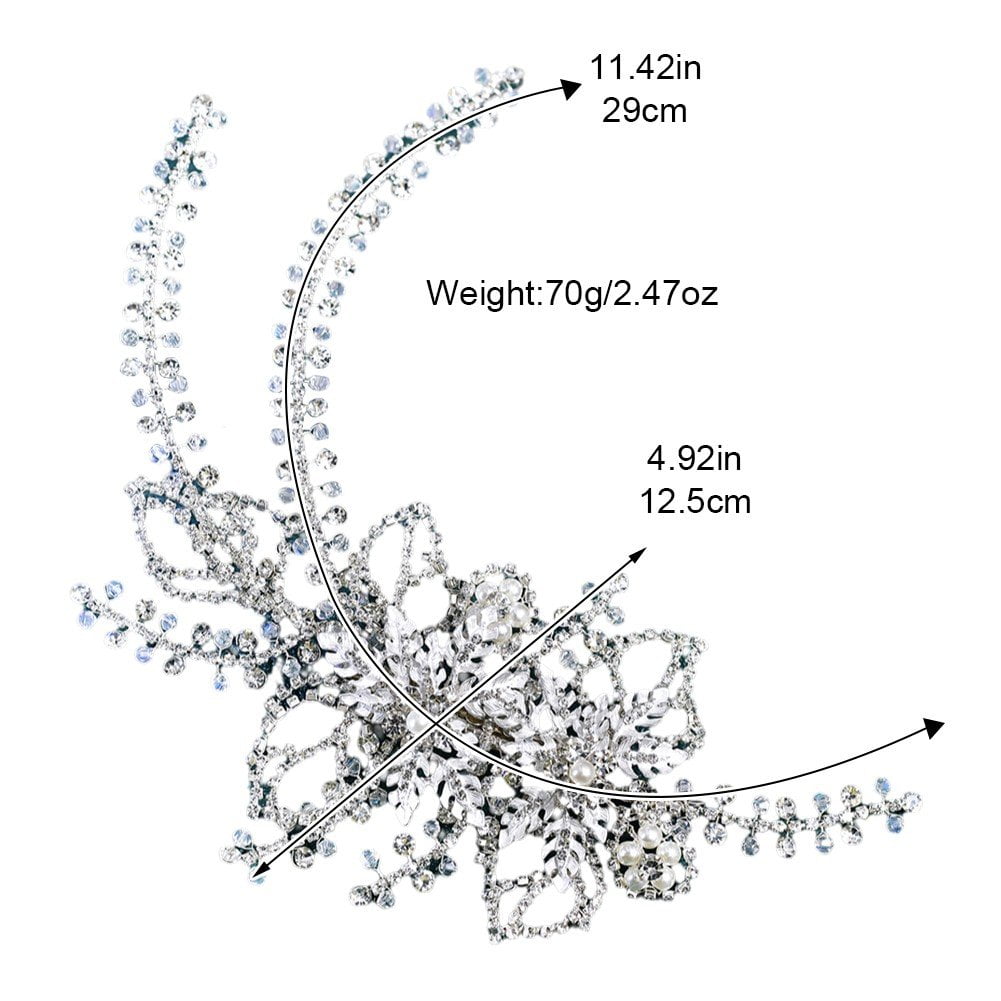 Jiibva Wedding Hair Clip Rhinestone Bridal Hairpiece Flower Hair Clip Elegant Hair Accessories