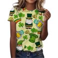 thumbnail image 1 of SZXZYGS T-Shirts Graphiques Vintage pour Femmes, T-Shirts à Manches Courtes Col Rond Imprimé Dessin Animé Trèfle à Quatre Feuilles pour la Saint-Patrick Été 2024, 1 of 4