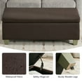 thumbnail image 6 of 51" Faux Leather Storage Ottoman Bench with Wooden Legs, Tufted Upholstered Seat, Sturdy & Spacious for Bedroom, Entryway, Living Room, Brown, 6 of 10