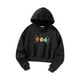 thumbnail image 5 of Mujer Crop Top Sudadera con capucha Ropa Negro Regalo Cómodo Jersey Tops SG, 5 of 8