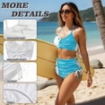thumbnail image 4 of XYZCANDO Couple Matching Beach Outfit Hawaiian Swimwear Flag of Honduras Men Board Shorts Two Piece Women Tummy Control Bikini His and Hers Set for Summer Vacation Beach Resort Wear Cruise Outfits, 4 of 6