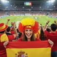 thumbnail image 7 of Jiibva Football Game Flag Colored Fan Wigs Hat, National Flag Afro Fan Wig Headgear Funny Headwear for Soccer Match Celebration Flag Colorful Event Hairband, 7 of 7