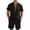 FS50_Black, variant on Men's 2 Piece Outfit Summer Casual Short Sleeve Button Down Shirt and Shorts Set Beach Vacation Lounge Pajamas with Pockets Wine L