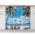 thumbnail image 2 of Summer Beach Coastal Cabinet Curtain 28"Wx35"L,Dustproof Under Sink Skirt with Self Adhesive Tape,Blue Sea Ocean Landscape Hawaii Cabinet Curtain Cover for Bathroom Vanity,Kitchen Sink,Laundry Room, 2 of 9