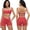 Red, variant on Women Two Piece Workout Sets Color Block Sports Bra and High Waist Shorts Gym Yoga Athletic Outfits