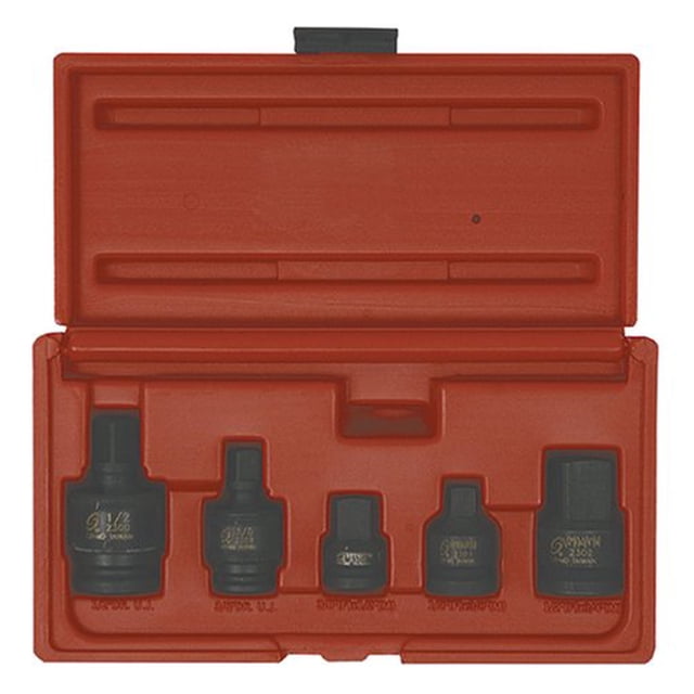 Sunex International 3305 5 Pc. 3/8" & 1/2" Dr. Adapter and Universal Joint Impact Set