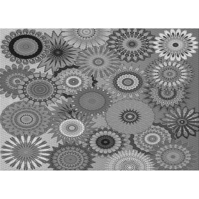 Ahgly Tapis Rectangulaire Lavable en Machine Intérieur Transitionnel Gris, 4 Pieds x 6 Pieds