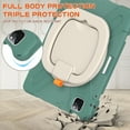 thumbnail image 3 of Dteck for iPad Air 11 inch 2025/2024 & Pro 11 (2022/2021/2020/2018) & Air 5th/4th Case,Sturdy Rotate Ring Stand Shoulder Carrying Strap Hand Strap Rugged Children Adults Outdoor Case, Emeraldgreen, 3 of 5