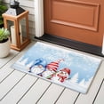 thumbnail image 4 of Rectangle Area Rugs 2 x 3 Ft, Blue Christmas Non-Slip Residential Carpet, Winter Snowman Gnomes Pine Trees Snowy Indoor Crawling Mats Runner Rugs for Living Room/Dining Room/Bedroom, 4 of 8