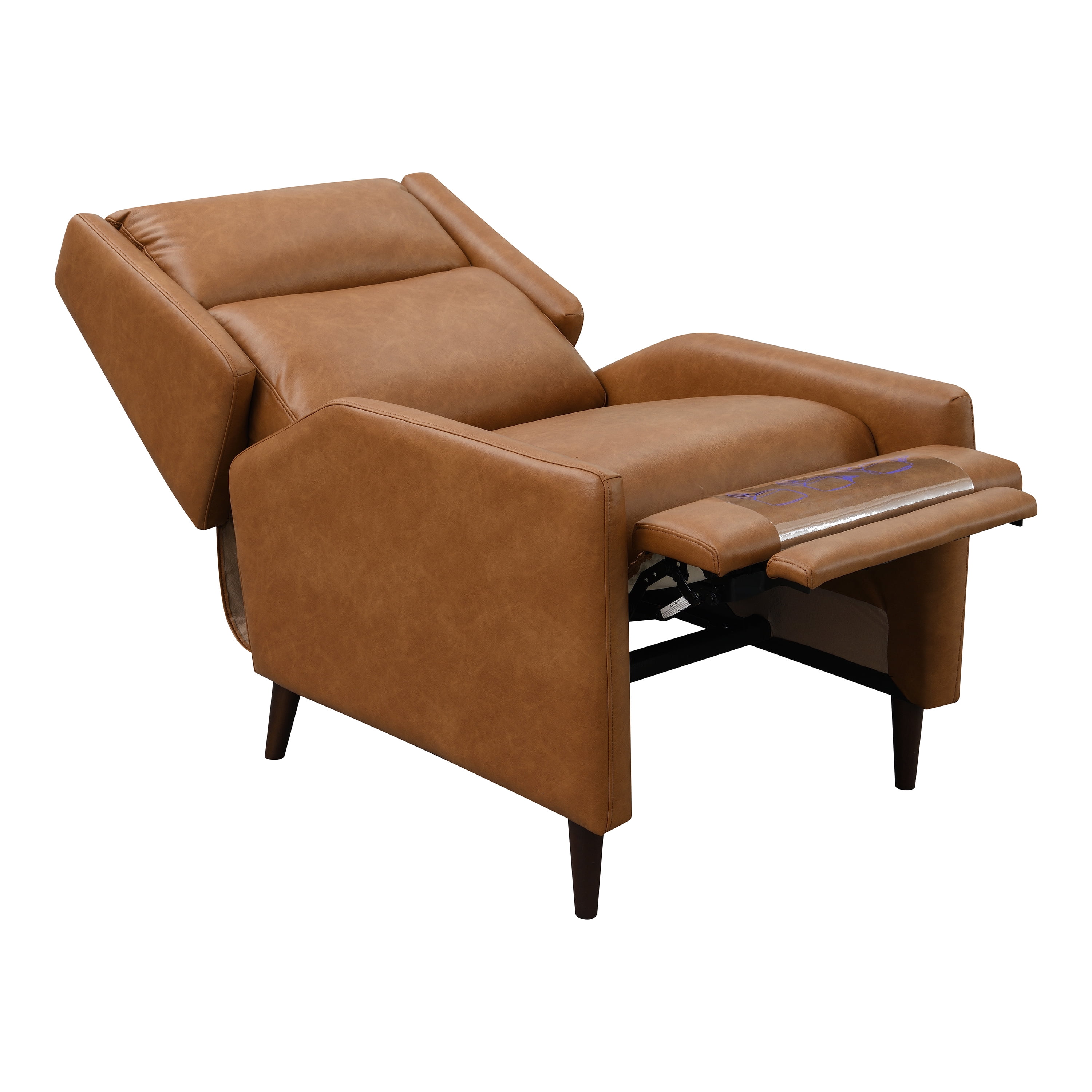 Furniture of America Bonny Modern Faux Leather Manual Push Back Recliner, Brown