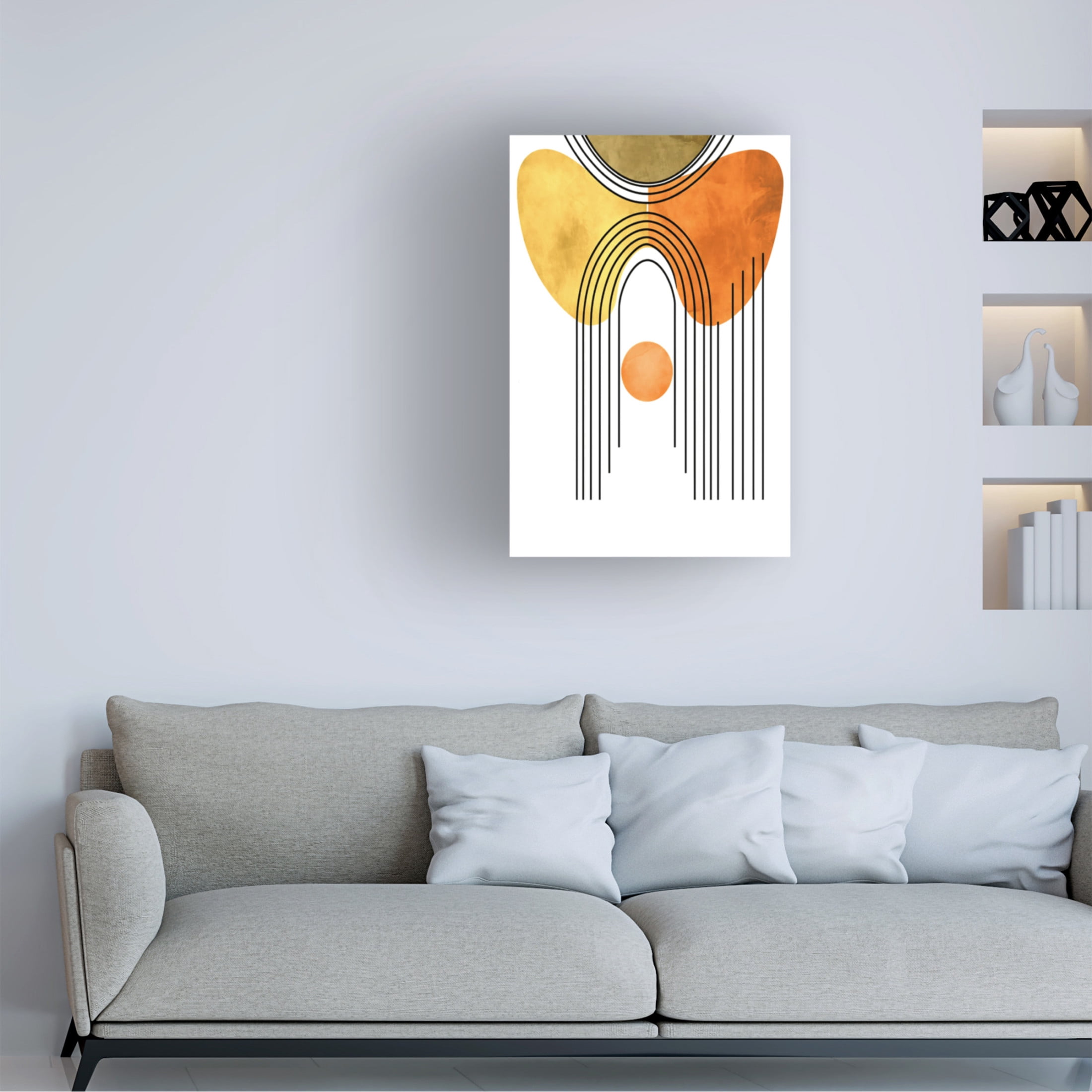 Canvas Wall Art - Ray Heere 'Mid Century Abstract Painting 23' Wall Art for Living Room, Bedroom, or Office Décor by Trademark Fine Art - 16 x 24 Inches