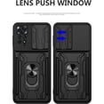 thumbnail image 2 of Case for Xiaomi Redmi Note 11 Pro with Card Holder, Heavy Duty Protection Phone Case with Magnetic Ring Kickstand Slide Camera Cover for Xiaomi Redmi Note 11 Pro/Note 11 Pro+ LJK Black, 2 of 8