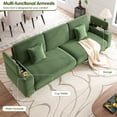 thumbnail image 5 of Patbrela 101" Oversized Corduroy Sofa with Storage, 24" Extra Deep Seat Couch, Comfy Upholstered with Cup Holder, 2 Pillows, Green, 5 of 11