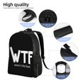 thumbnail image 4 of Mochila ligera para portátil, ¿dónde está el pez? Mochila para estudiantes de secundaria, preparatoria y universidad., 4 of 5
