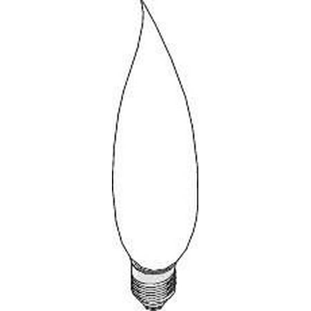 Candelabra Base Incandescent Lamp - Satco Incandescent Decorative Lamp Ca8, 25 Watt, 130 Volt, Candelabra Base, Frost, 2,500 Average Rated Hours, 25 Per Box