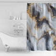 thumbnail image 2 of Abstract Impressionist Style Shower Curtain Set ，Waterproof Fabric Shower Curtains Gary Gold Marble Texture Shower Curtains for Bathroom,Bathroom Decor 72"x84", 2 of 6