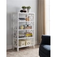 thumbnail image 1 of Inroom Furniture Designs BK20 5 Tier Bookcase, Solid Wood & Wood Veneer - White, 1 of 1