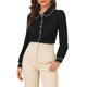 thumbnail image 5 of CAMISA DE MANGA LARGA CON COLLAR PETER PAN PARA MUJERES INSPIRADA EN CHIC, ELEGANTE, CON BOTONES, TAMAÑO 2XL, NEGRO, 5 of 7