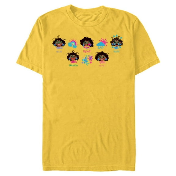 Disney Encanto Mirabel Madrigal Many Moods - Short Sleeve Blended T-Shirt for Adults - Customized-Yellow