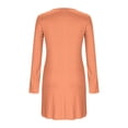 thumbnail image 4 of ClodeEU Womens V-Neck Stretch Mini Dress with Bell Sleeve，Casual Slim Fit Dress Orange,Womens Plus M, 4 of 5