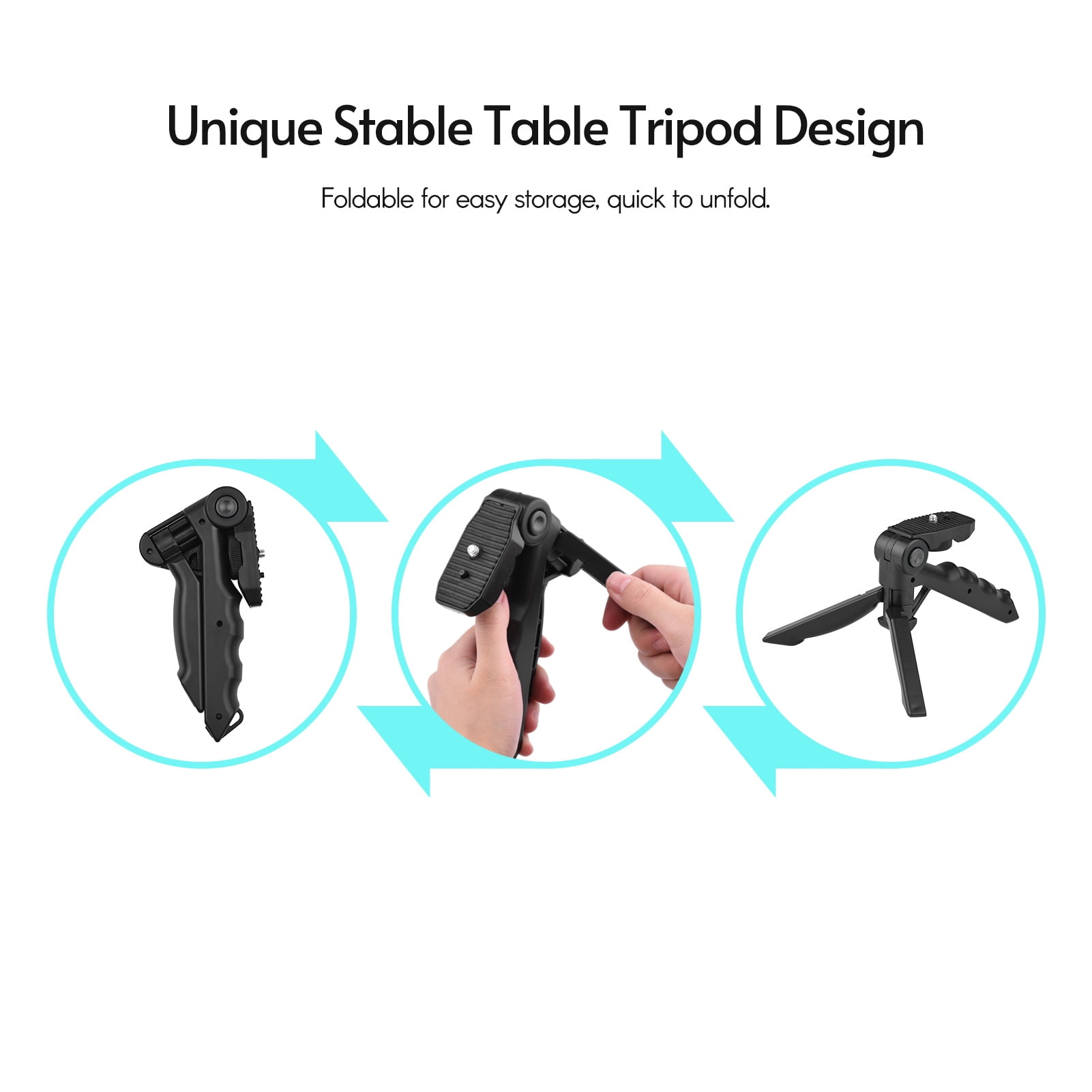 Andoer Vlogging Kit for Phones - Includes Table Tripod, Phone Holder with Cold Shoe, Microphone, LED Video Light, and Remote Shutter