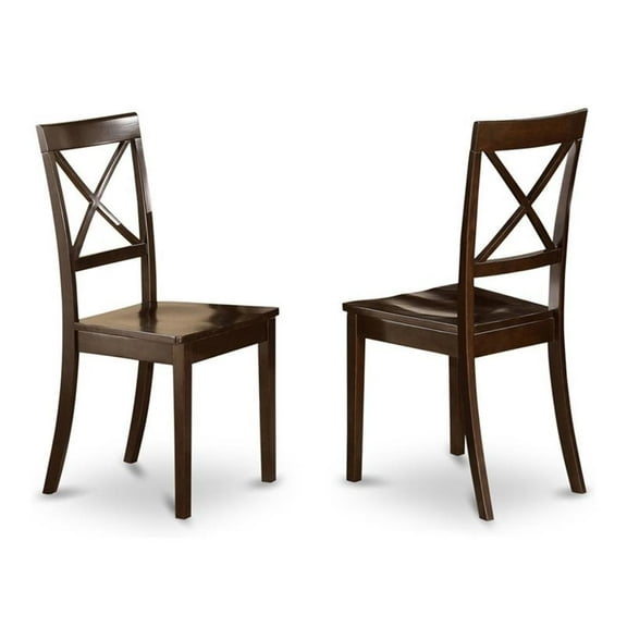 Pemberly Row 38" Wood Dining Chairs in Cappuccino (Set of 2)