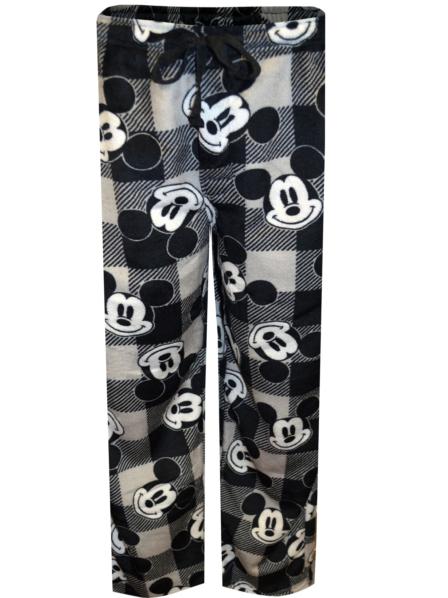 MJC Mens Disney Mickey Mouse Buffalo Plaid Gray and Black Lounge
