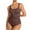 Brown, variant on aidice Summer Bodysuits for Women Square Neck Sleeveless Slim Fitting Stretch Lace Rompers Underwear