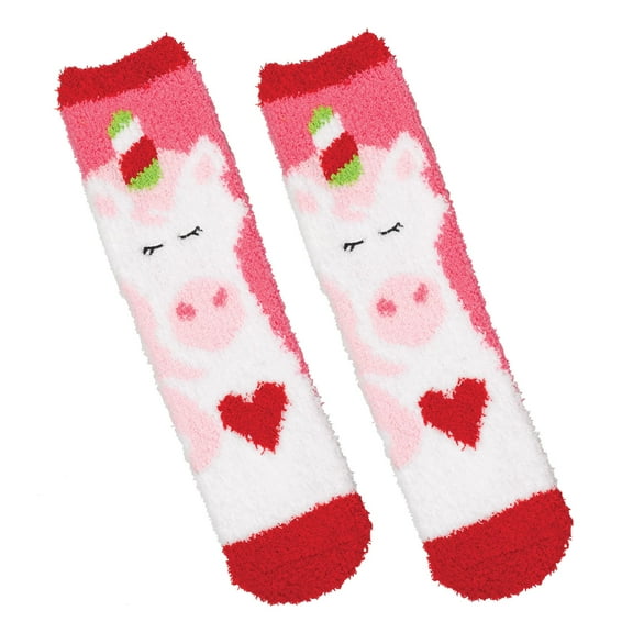 Unicorn Fuzzy Crew Socks