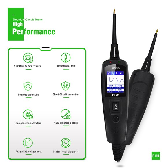 JDiag P100 Automotive Electrical Circuit System Tester for Cars and Trucks 0V - 70V