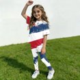 thumbnail image 3 of CCRFTGI 4th of july Outfits for Kids Girls Size 7 Patriotic 2 Piece Outfits American Flag Stars Striped Short Sleeve T-Shirts and Elastic Waist Pants Athletic Girls Summer Clothes White 7-8 Years, 3 of 5