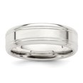 thumbnail image 1 of 925 Sterling Silver 6mm Beveled Edge Ring Size 7 Wedding Fancy Classic, 1 of 8