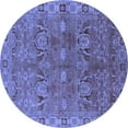 thumbnail image 1 of Ahgly Company Indoor Round Oriental Blue Traditional Area Rugs, 3' Round, 1 of 4