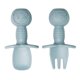thumbnail image 1 of Juego de tenedor y cuchara de silicona para bebé, utensilios de destete dirigidos por bebé, etapa 1 para edades de 6 meses, 1 of 5