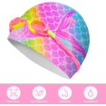 thumbnail image 4 of Kids Swim Caps for Girls, Silicone Waterproof Swimming Cap for Kids, Durable Comfortable Swimming Caps for Girls, 4 of 7