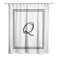 thumbnail image 2 of Creative Products Classic White Monogrammed Shower Curtain - Q, 2 of 7