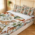 thumbnail image 3 of Manfei Hippie Lizard Zipper Queen Comforter Set with Fitted Sheet and 2 Pillowcases, Bohemian Western Cactus Zipper Bedding Set, White Tan, Reversible, 4 Pieces, 3 of 7