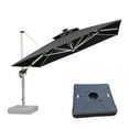thumbnail image 4 of PURPLE LEAF 11FT Deluxe Square Solar Powered LED Patio Umbrella with Base, Large Offset Cantilever Umbrella with 360° Rotation, Black, 4 of 17