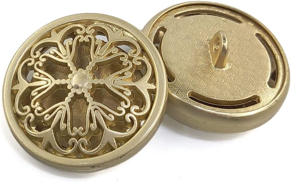 ABPETE Buttons,Vintage Metal Sew-On Buttons 20pcs - 40L (1" / 25mm) Openwork Carved Design for Double-Breasted Coats & Peacoats,Retro Hollow-Circle Buttons