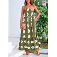 thumbnail image 4 of Vestido PRETTYGARDEN Maxi Floral Verde Militar de Un Solo Hombro S, 4 of 8
