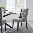 thumbnail image 2 of Side Dining Chair, Light Grey Gray, Fabric, Kitchen Cafe Bistro Hospitality Restaurant, Modern Contemporary HB32934, 2 of 8