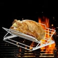 thumbnail image 2 of Adjustable Turkey Roast Rack,V Rack for Roasting Large Turkey,Stainless Steel, 2 of 9