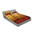 thumbnail image 2 of Ambesonne Nature Fitted Sheet & Pillow Sham Set, Autumn Forest Trees, Full, Brown Orange, 2 of 2