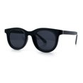 thumbnail image 4 of Neat Round Horn Rim Gentlemanly Fashion Plastic Hustler Sunglasses All Black, 4 of 8