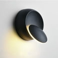 thumbnail image 1 of Aplique de pared LED moderno negro para interiores, ajustable, giratorio, iluminación direccional de 350 grados, para sala de estar, dormitorio y baño, blanco cálido, 5 W, 1 of 5