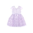 thumbnail image 2 of Kensie Girl Sequin Mesh Bow Soutache Purple Dress, Sizes 4-16, 2 of 5